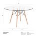 Mesa de jantar redonda Eames Eiffel - Wood - Tampo de vidro - 120 cm