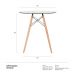Mesa de jantar redonda Eames Eiffel - Wood - Tampo de vidro - 70 cm