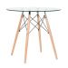 Mesa de jantar redonda Eames Eiffel - Wood - Tampo de vidro - 80 cm
