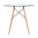 Mesa de jantar redonda Eames Eiffel - Wood - Tampo de vidro - 80 cm