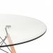 Mesa de jantar redonda Eames Eiffel - Wood - Tampo de vidro - 80 cm