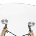 Mesa de jantar redonda Eames Eiffel - Wood - Tampo de vidro - 80 cm