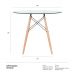 Mesa de jantar redonda Eames Eiffel - Wood - Tampo de vidro - 90 cm