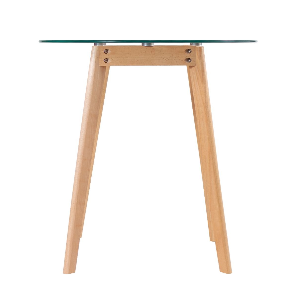 Mesa de jantar redonda Leda com tampo de vidro 70 cm Incolor