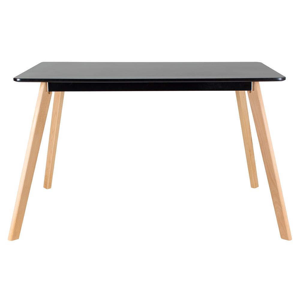 Mesa de jantar retangular 80 x 120 cm preto + 4 cadeiras Leda branco