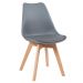 Mesa de jantar retangular 80 x 120 cm preto + 4 cadeiras Leda cinza escuro