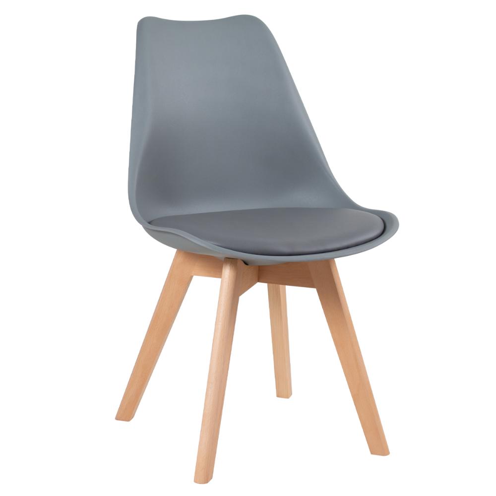 Mesa de jantar retangular 80 x 120 cm preto + 4 cadeiras Leda cinza escuro