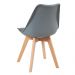 Mesa de jantar retangular 80 x 120 cm preto + 4 cadeiras Leda cinza escuro