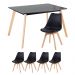 Mesa de jantar retangular 80 x 120 cm preto + 4 cadeiras Leda preto