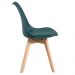 Mesa de jantar retangular 80 x 120 cm preto + 4 cadeiras Leda verde escuro