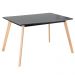 Mesa de jantar retangular 80 x 120 cm preto + 4 cadeiras Leda vermelho