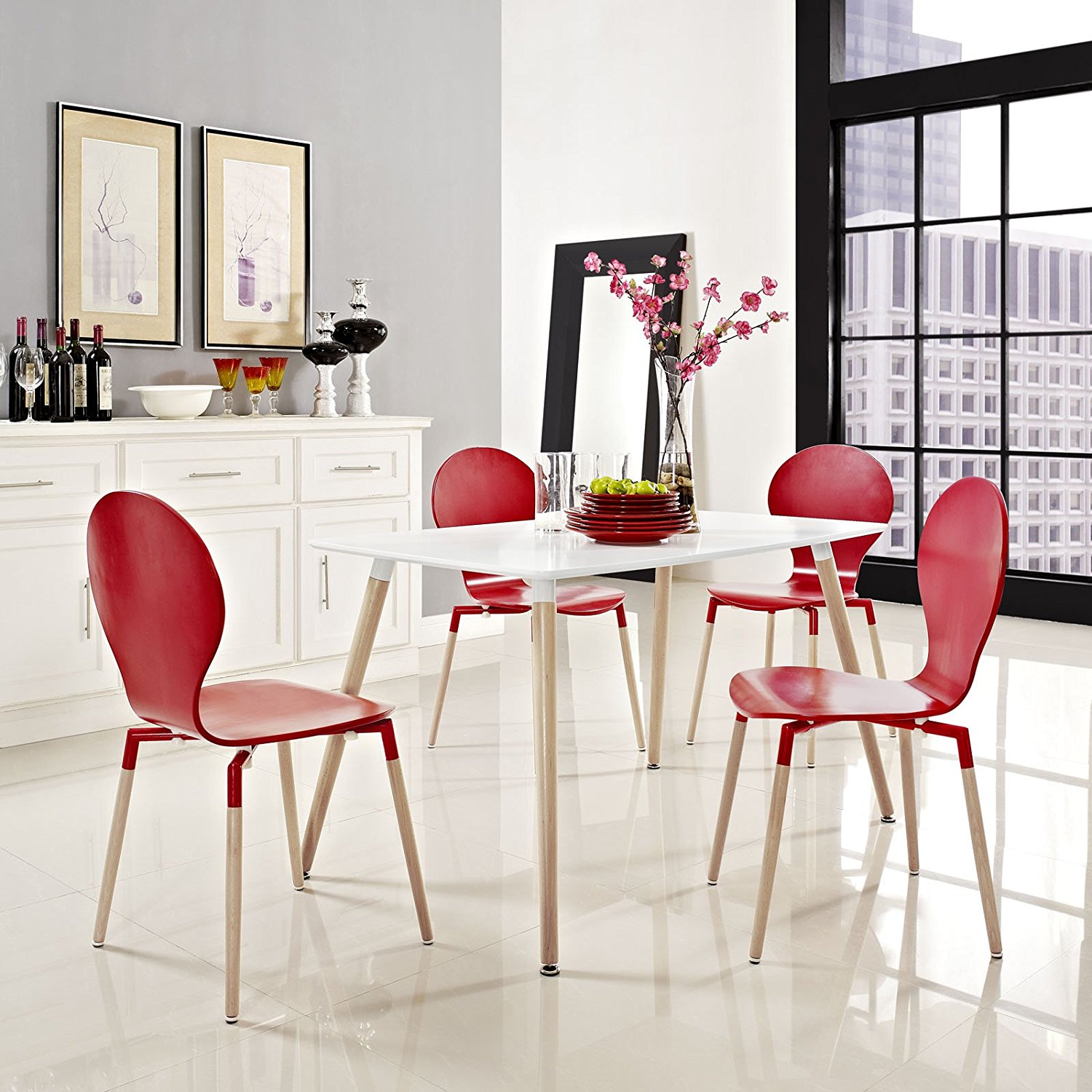 Mesa de jantar retangular Eames - Square - 60 x 120 cm - Branco