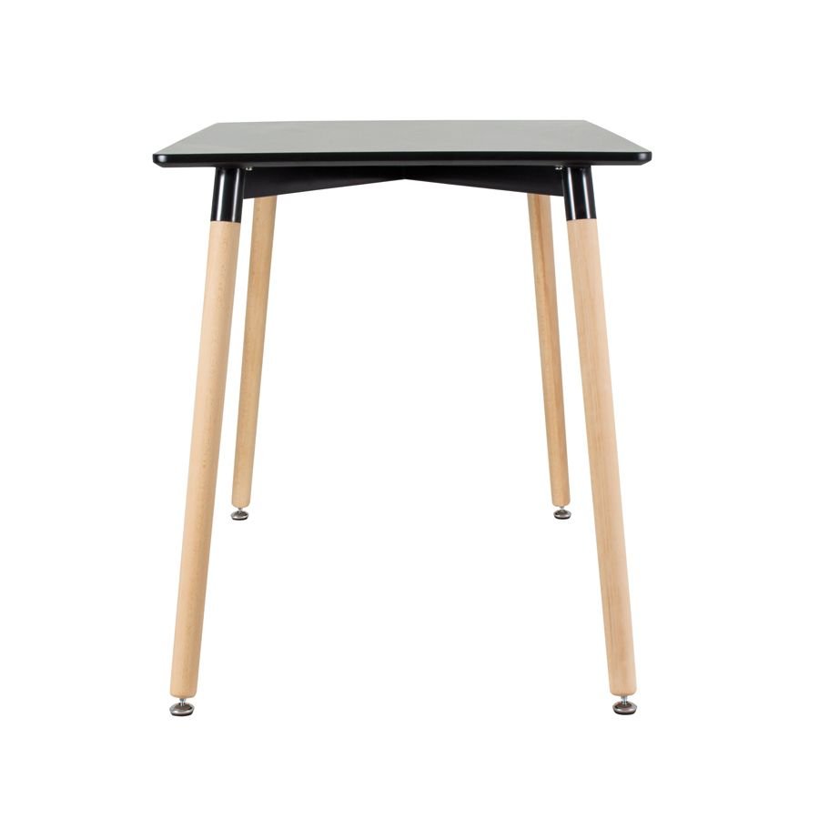 Mesa de jantar retangular Eames 60 x 120 cm preto + 4 cadeiras Eiffel DSW Amarelo