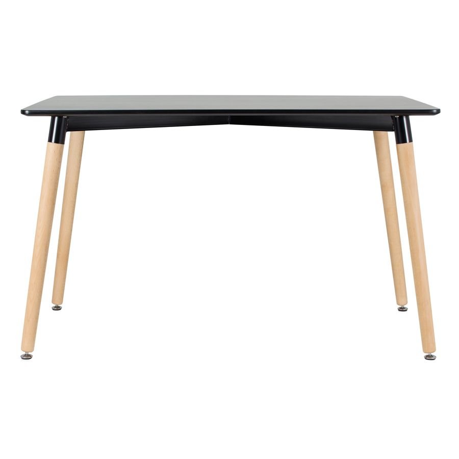 Mesa de jantar retangular Eames 60 x 120 cm preto + 4 cadeiras Eiffel DSW Cinza claro