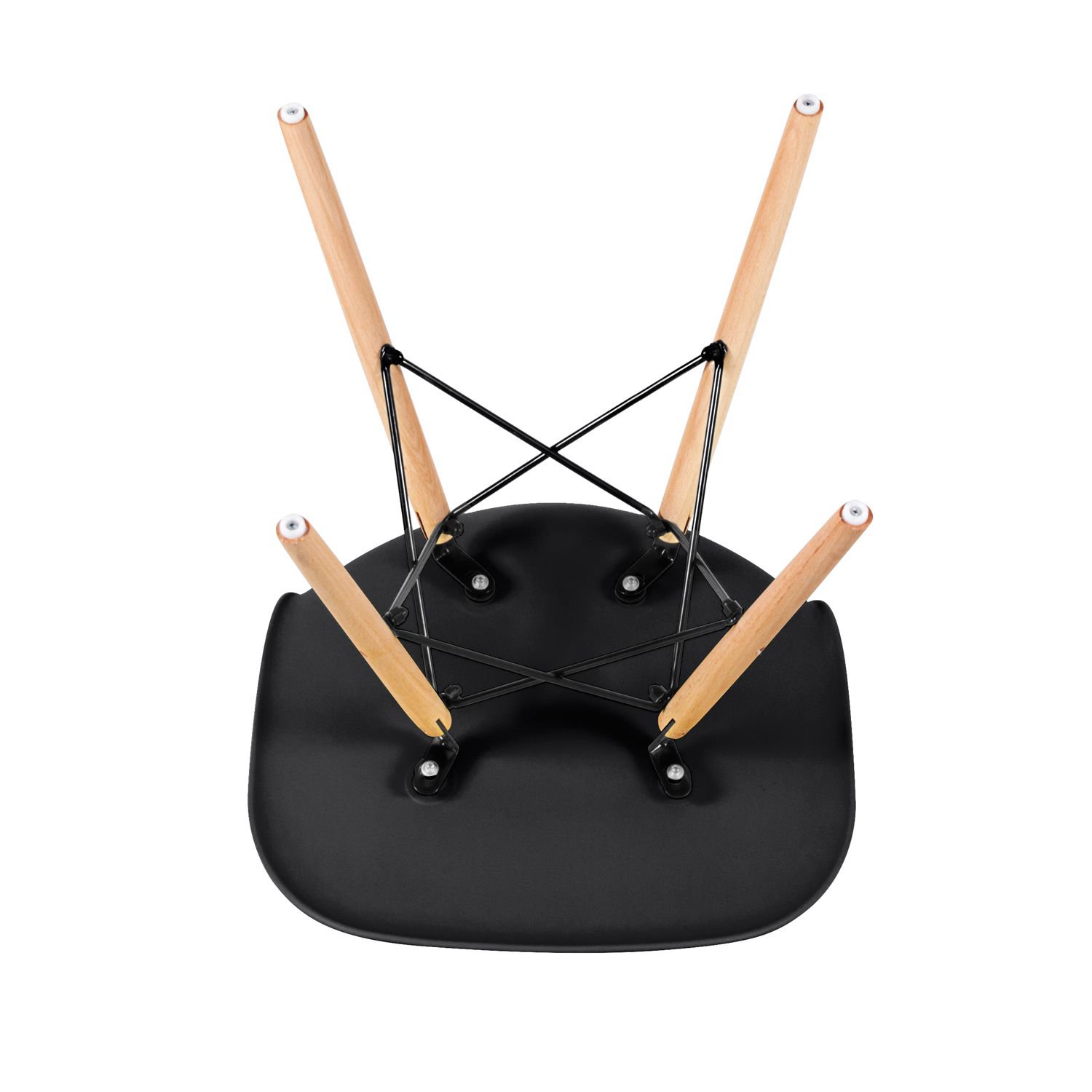 Mesa de jantar retangular Eames 60 x 120 cm preto + 4 cadeiras Eiffel DSW Preto
