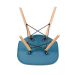 Mesa de jantar retangular Eames 60 x 120 cm preto + 4 cadeiras Eiffel DSW Turquesa