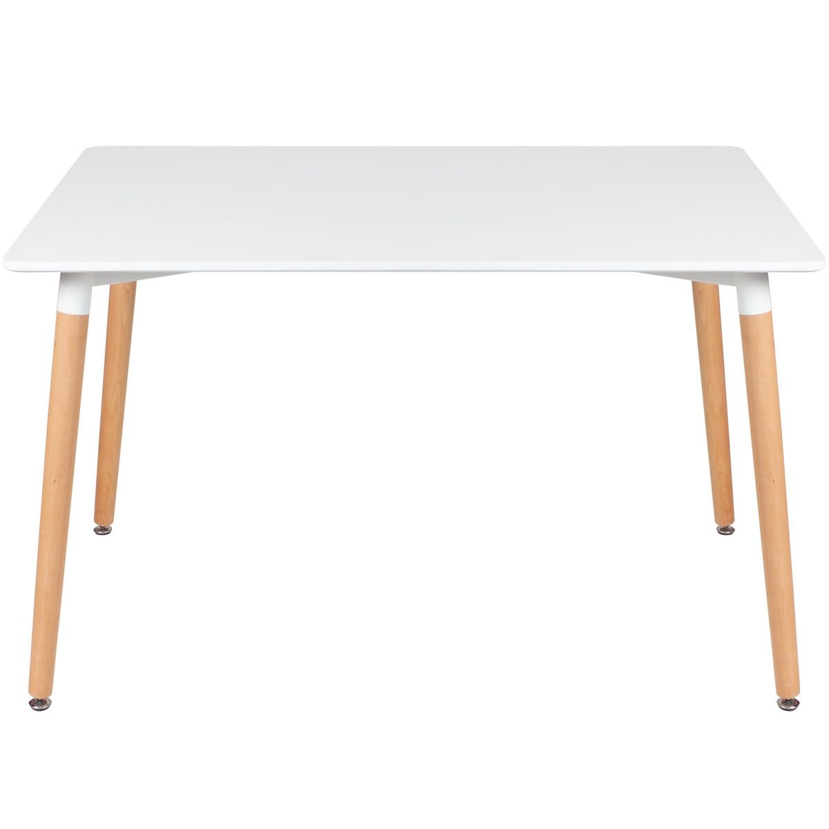 Mesa de jantar retangular Eames 80 x 120 cm + 4 cadeiras Eiffel DSW Mesa branco com cadeiras laranja