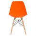 Mesa de jantar retangular Eames 80 x 120 cm + 4 cadeiras Eiffel DSW Mesa branco com cadeiras laranja