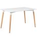 Mesa de jantar retangular Eames 80 x 120 cm + 4 cadeiras Eiffel DSW Mesa branco com cadeiras preto