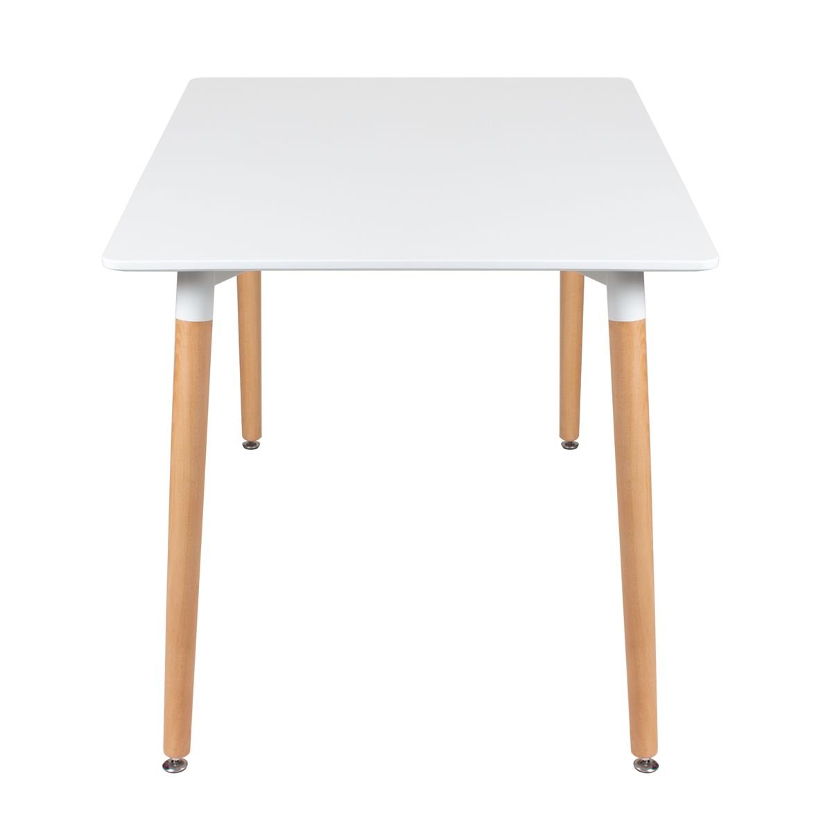 Mesa de jantar retangular Eames 80 x 120 cm + 4 cadeiras Eiffel DSW Mesa branco com cadeiras preto
