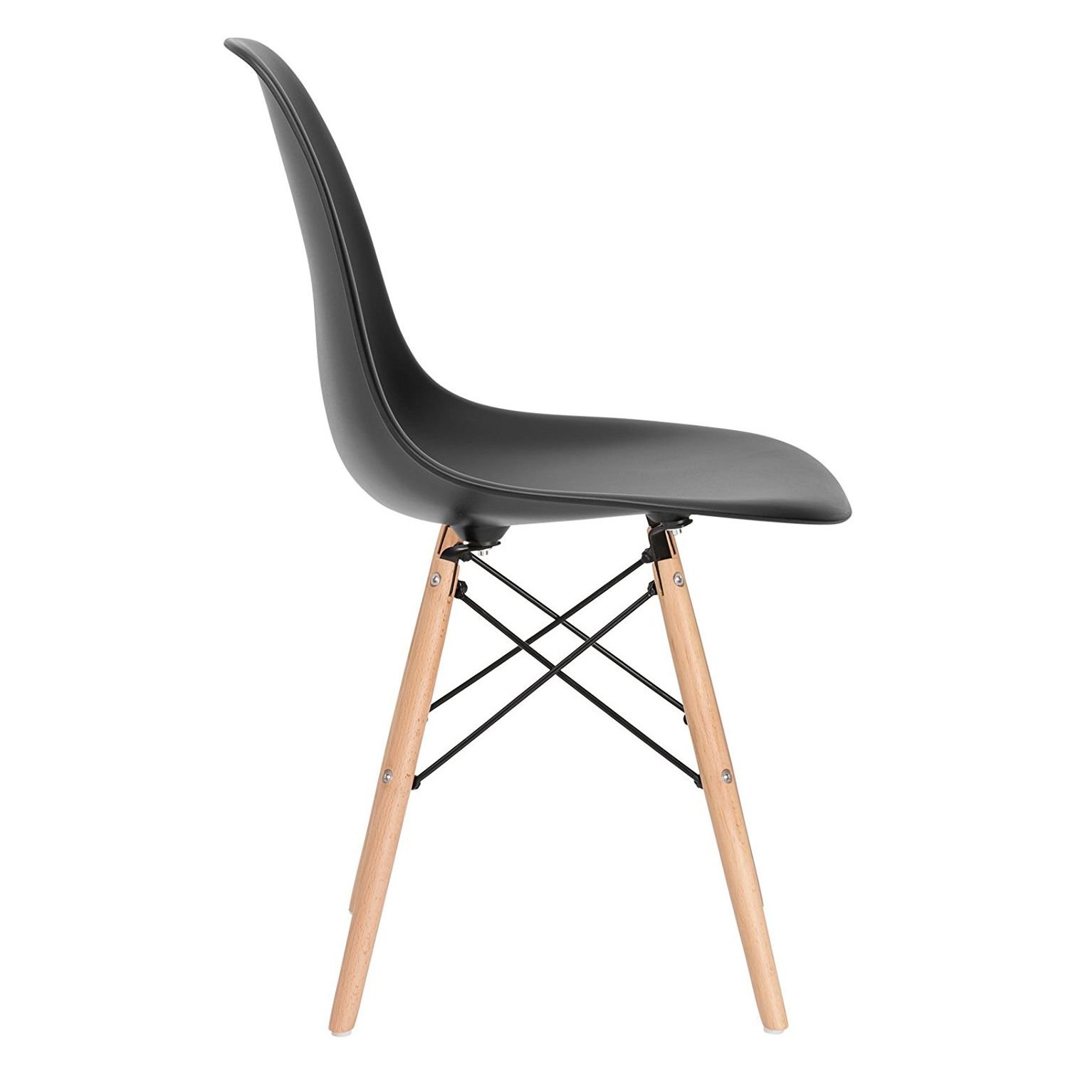 Mesa de jantar retangular Eames 80 x 120 cm + 4 cadeiras Eiffel DSW Mesa branco com cadeiras preto