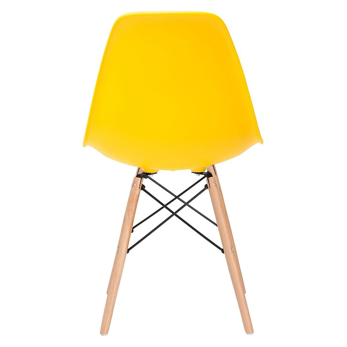 Mesa de jantar retangular Eames 80 x 120 cm + 4 cadeiras Eiffel DSW Mesa preto com cadeiras amarelo