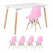 Mesa de jantar retangular Eames 80 x 120 cm + 4 cadeiras Eiffel DSW Mesa preto com cadeiras creme