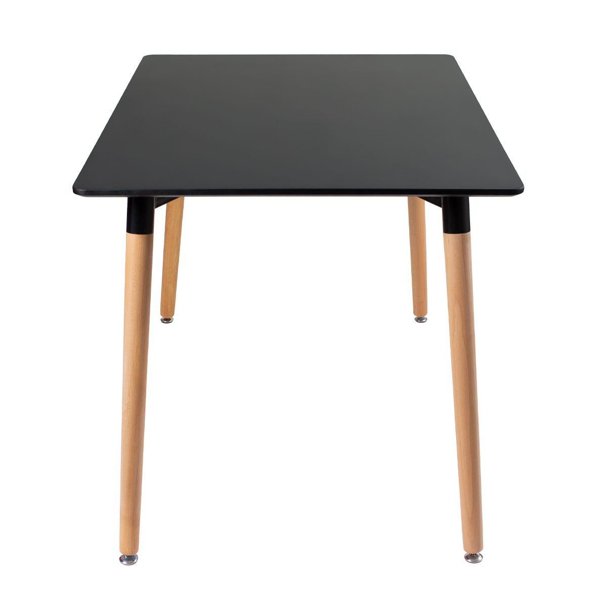 Mesa de jantar retangular Eames 80 x 120 cm + 4 cadeiras Eiffel DSW Mesa preto com cadeiras verde escuro
