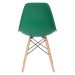 Mesa de jantar retangular Eames 80 x 120 cm + 4 cadeiras Eiffel DSW Mesa preto com cadeiras verde escuro