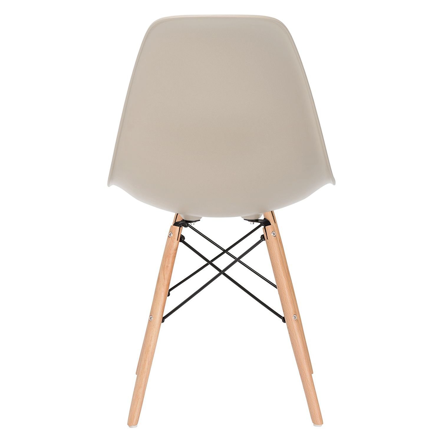 Mesa de jantar retangular Eames 80 x 120 cm + 6 cadeiras Eiffel DSW Mesa branco com cadeiras nude
