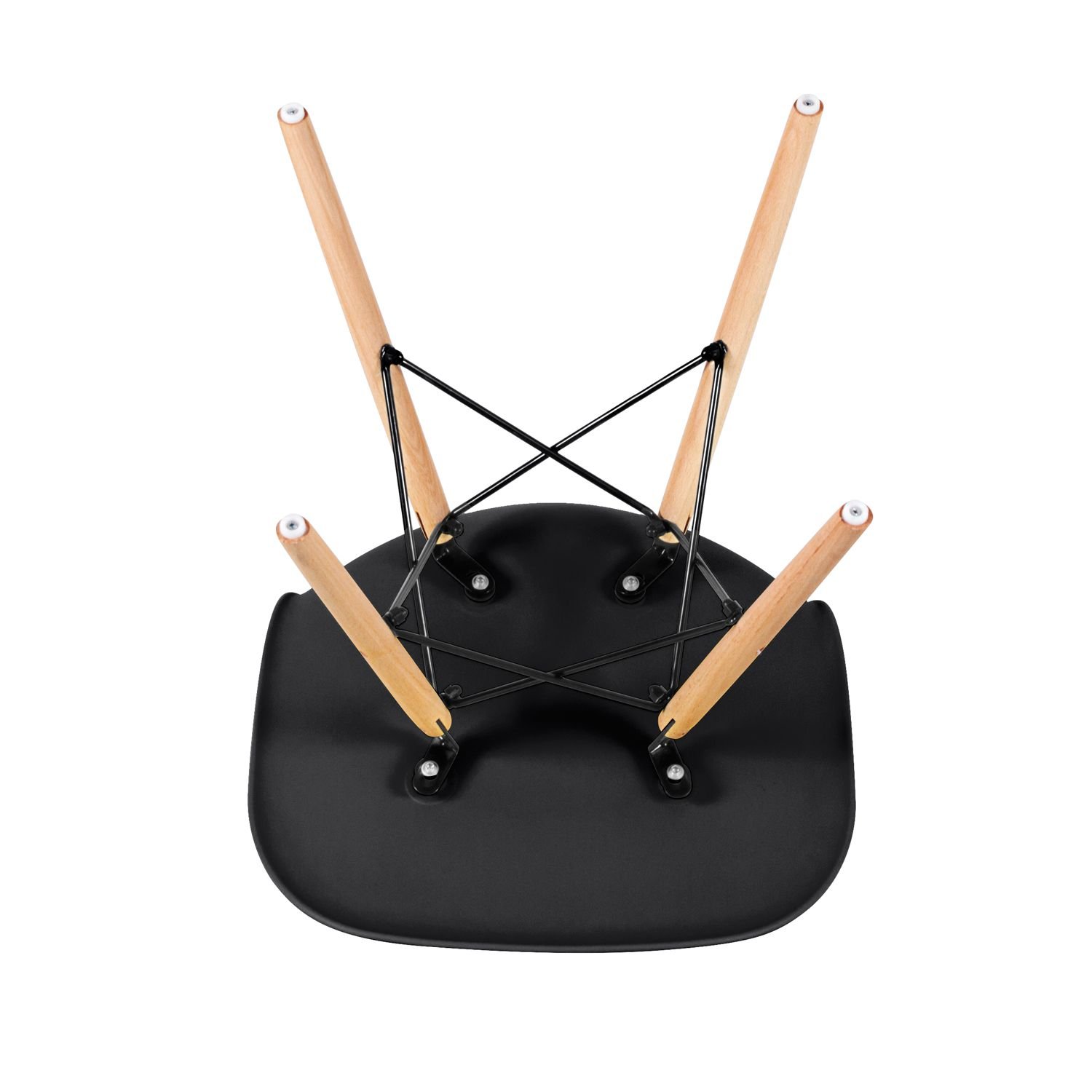 Mesa de jantar retangular Eames 80 x 120 cm preto + 4 cadeiras Eiffel DSW Preto