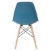 Mesa de jantar retangular Eames 80 x 140 cm + 4 cadeiras Eiffel DSW Mesa branco com cadeiras turquesa