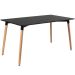 Mesa de jantar retangular Eames 80 x 140 cm preto + 4 cadeiras Eiffel DSW Amarelo