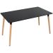 Mesa de jantar retangular Eames 80 x 140 cm preto + 4 cadeiras Eiffel DSW Amarelo