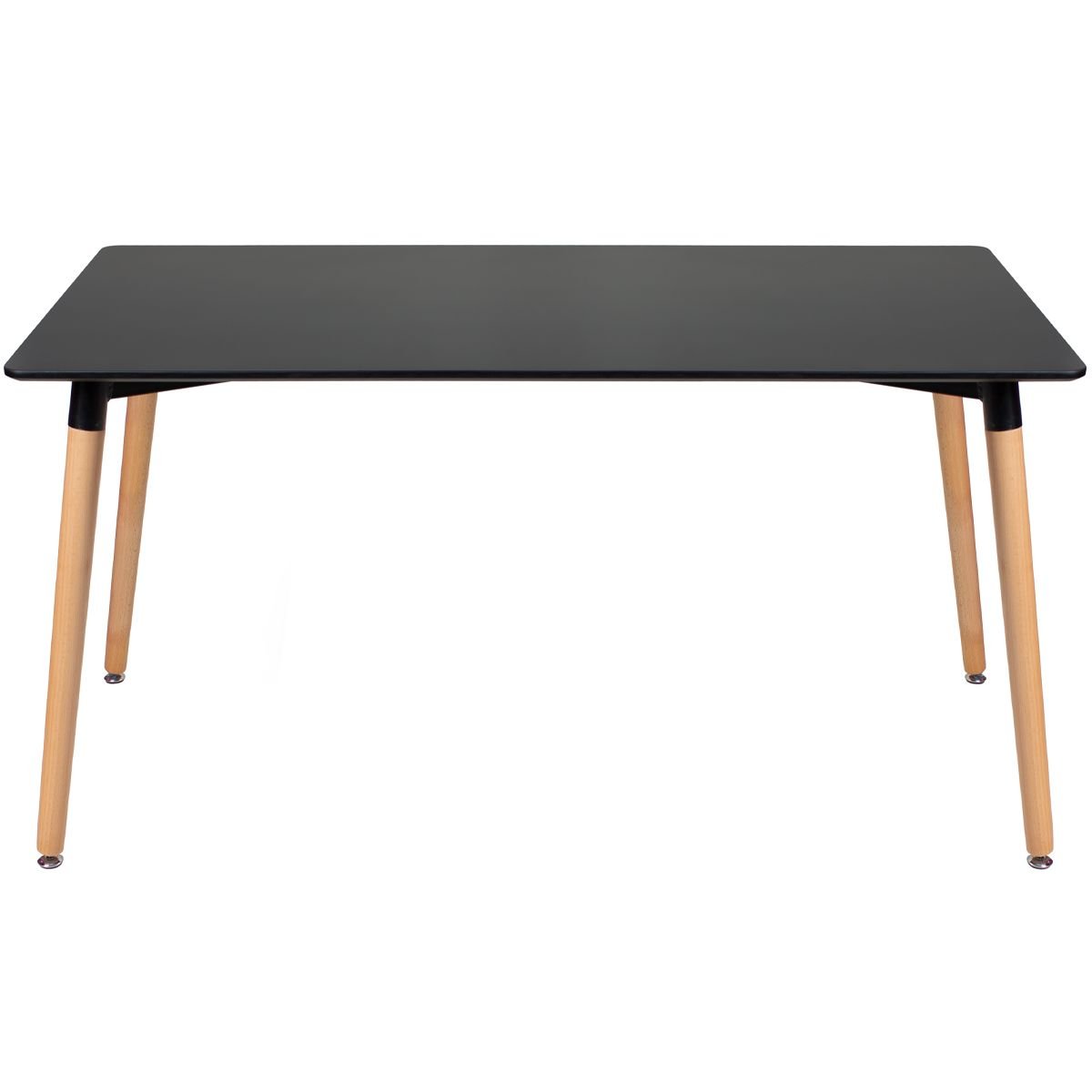 Mesa de jantar retangular Eames 80 x 140 cm preto + 4 cadeiras Eiffel DSW Amarelo