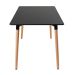 Mesa de jantar retangular Eames 80 x 140 cm preto + 4 cadeiras Eiffel DSW Amarelo