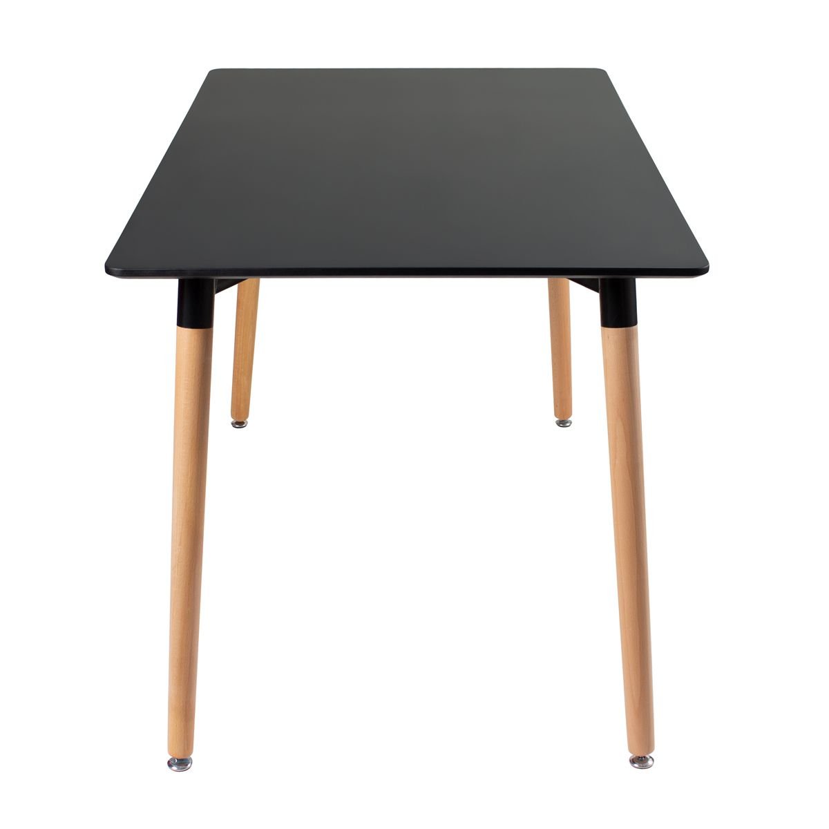 Mesa de jantar retangular Eames 80 x 140 cm preto + 4 cadeiras Eiffel DSW Amarelo