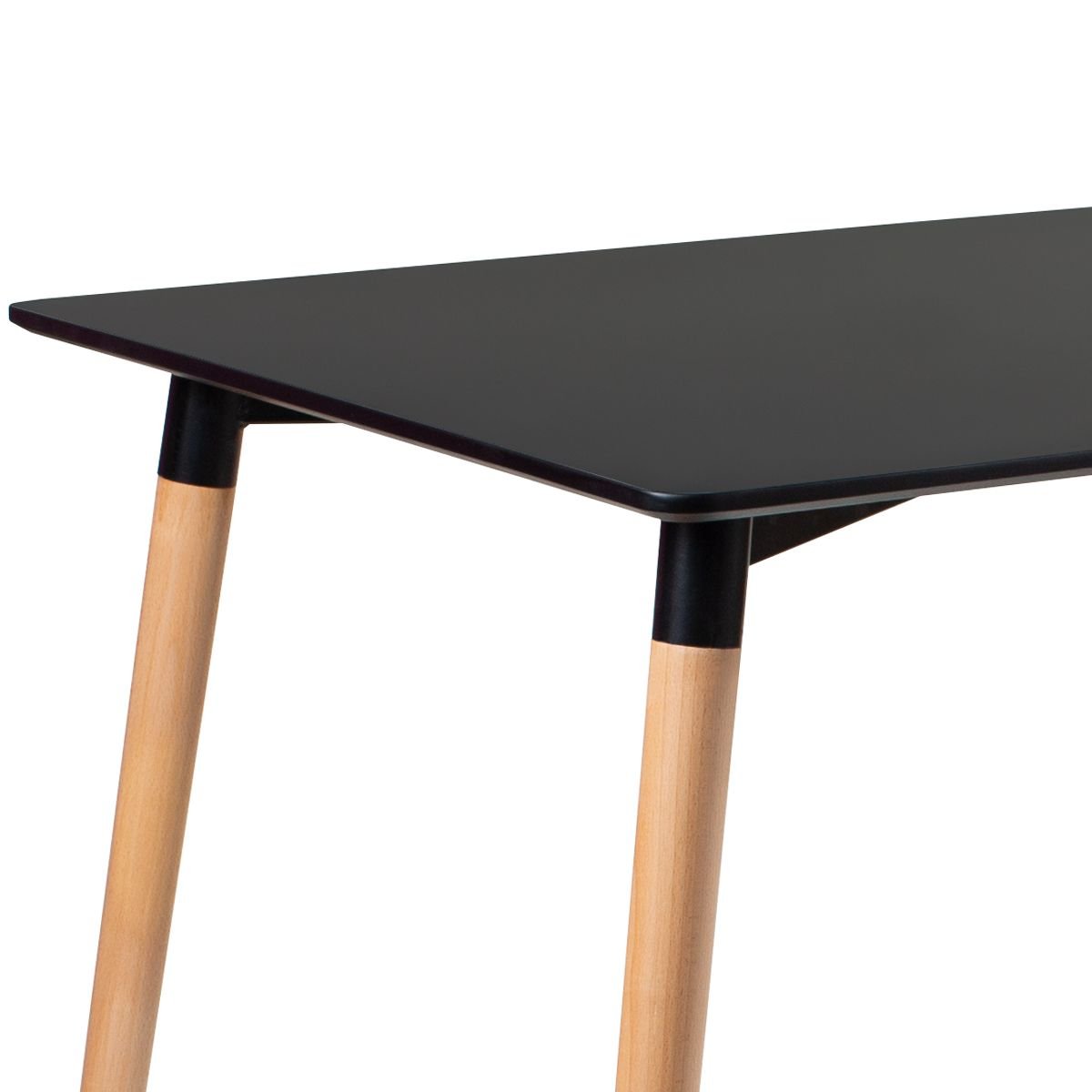 Mesa de jantar retangular Eames 80 x 140 cm preto + 4 cadeiras Eiffel DSW Amarelo