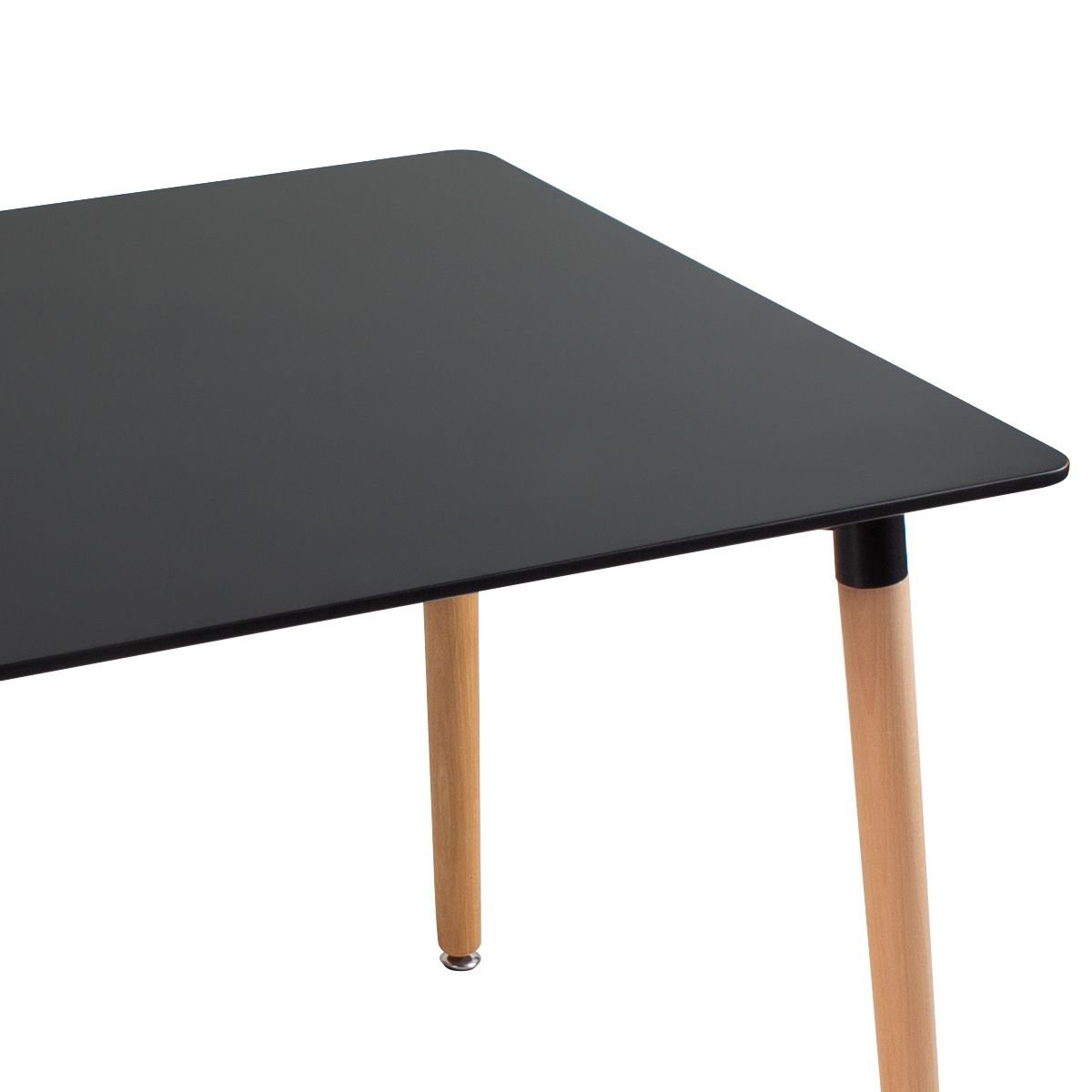 Mesa de jantar retangular Eames 80 x 140 cm preto + 4 cadeiras Eiffel DSW Amarelo