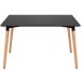 Mesa de jantar retangular Eames 80 x 140 cm preto + 6 cadeiras Eiffel DSW Amarelo