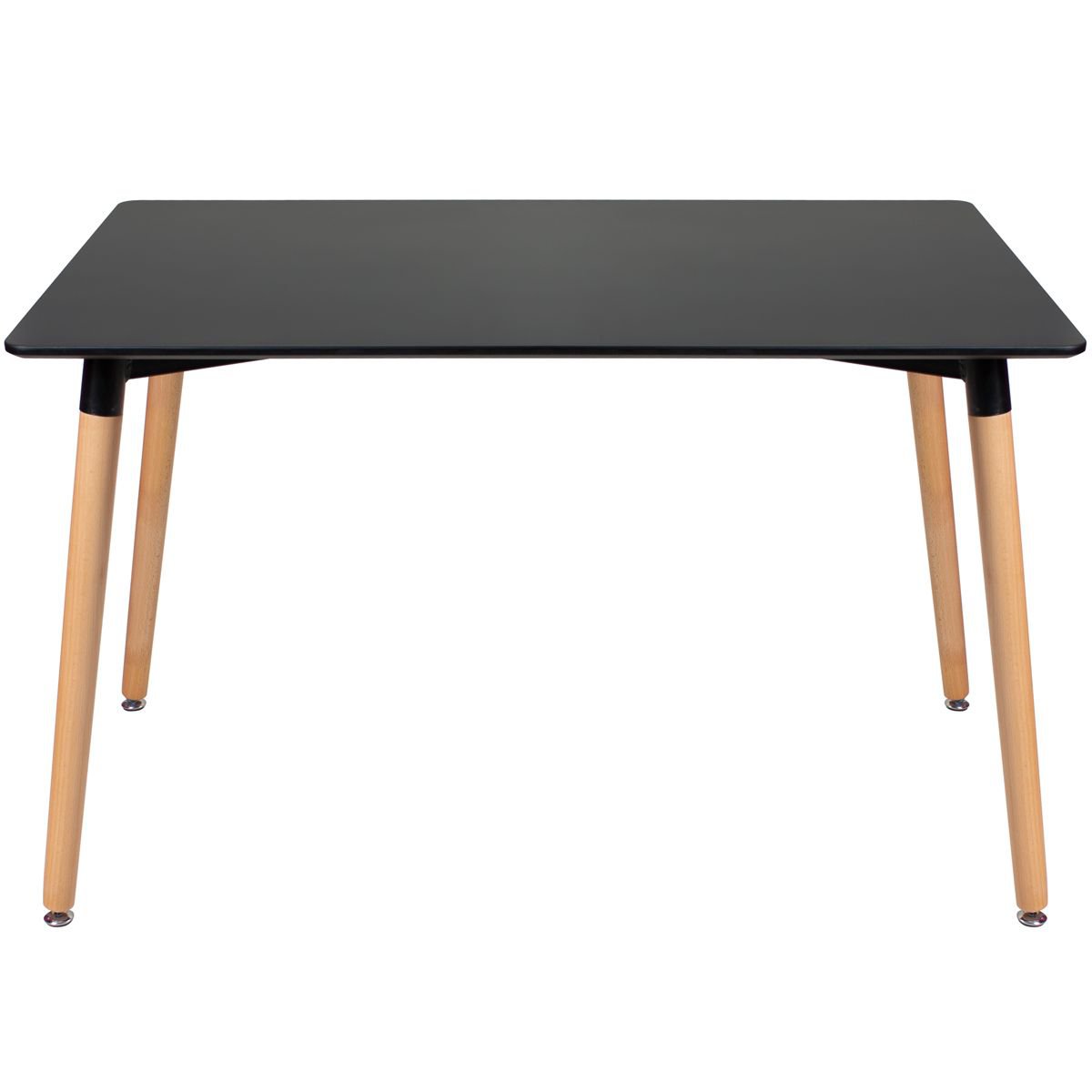 Mesa de jantar retangular Eames 80 x 140 cm preto + 6 cadeiras Eiffel DSW Amarelo