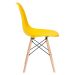 Mesa de jantar retangular Eames 80 x 140 cm preto + 6 cadeiras Eiffel DSW Amarelo