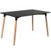 Mesa de jantar retangular Eames 80 x 140 cm preto + 6 cadeiras Eiffel DSW Verde escuro