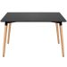 Mesa de jantar retangular Eames 80 x 140 cm preto + 6 cadeiras Eiffel DSW Verde escuro