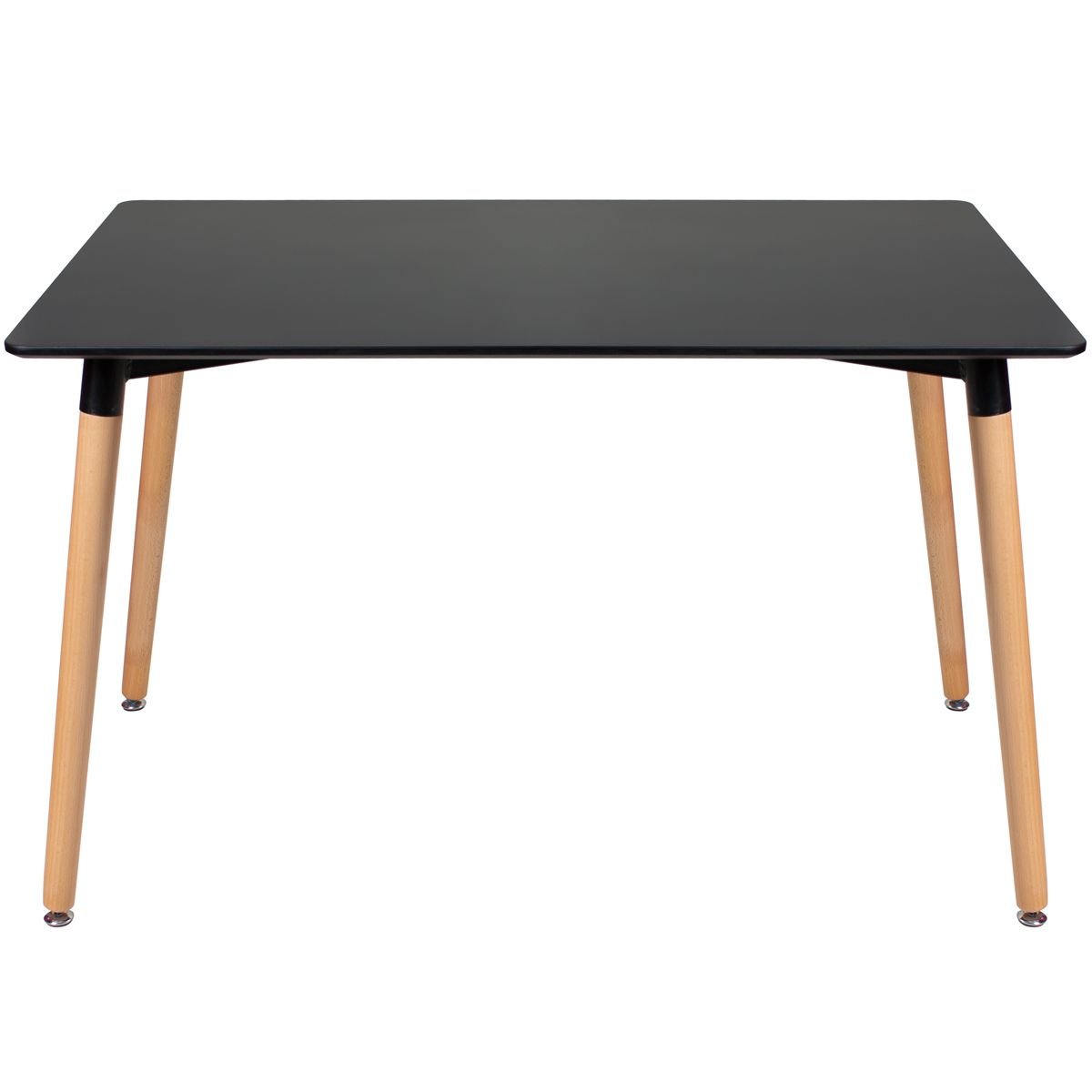 Mesa de jantar retangular Eames 80 x 140 cm preto + 6 cadeiras Eiffel DSW Verde escuro
