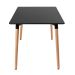 Mesa de jantar retangular Eames 80 x 140 cm preto + 6 cadeiras Eiffel DSW Verde escuro