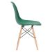 Mesa de jantar retangular Eames 80 x 140 cm preto + 6 cadeiras Eiffel DSW Verde escuro