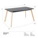 Mesa de jantar retangular Leda 80 x 140 cm Preto