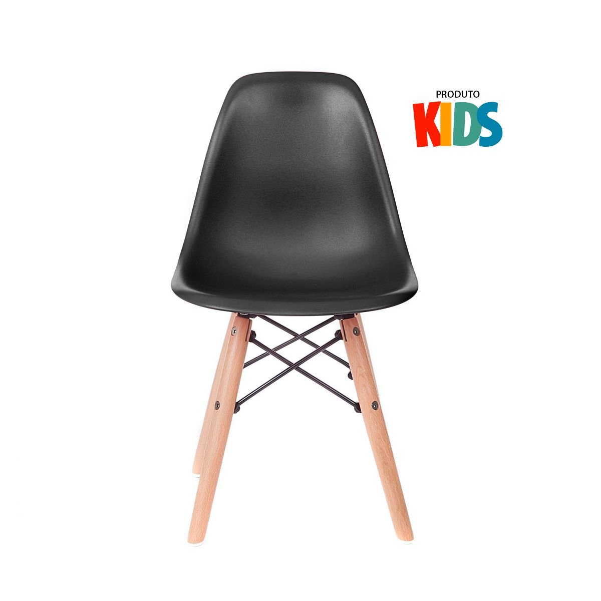 Mesa infantil + 4 cadeiras Eames Eiffel Junior Mesa branco com cadeiras preto