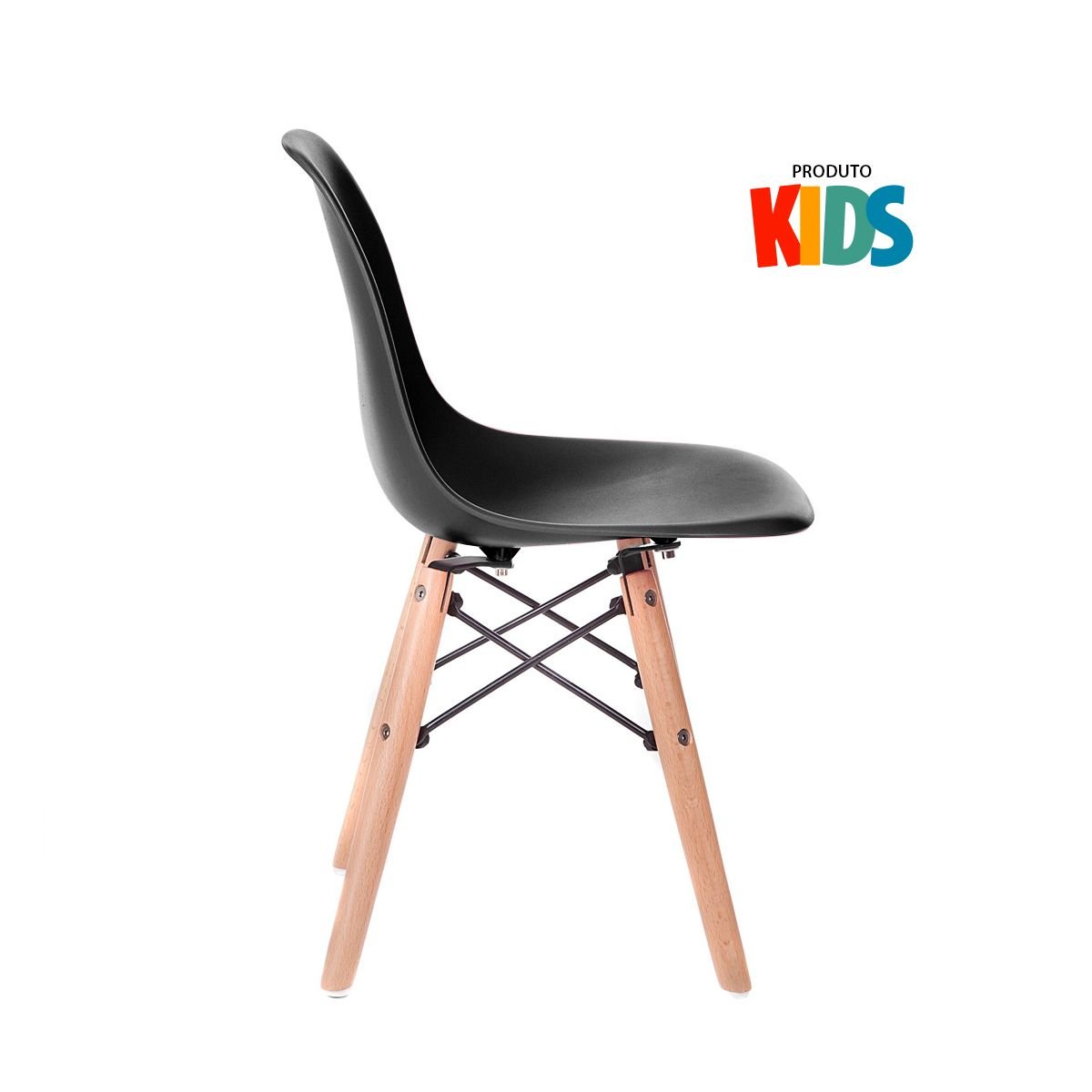 Mesa infantil + 4 cadeiras Eames Eiffel Junior Mesa branco com cadeiras preto